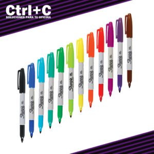 Marcador Sharpie fino colores varios x12 unidades