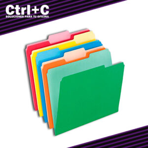 Carpeta manila carta colores varios x5