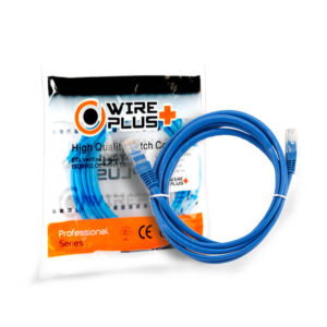 CABLE DE RED WIRE PLUS CAT 6 AZUL 2 METROS