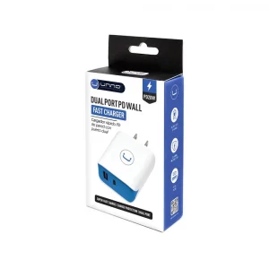 CARGADOR RAPIDO DE PARED CON 2 PUERTOS USB Y TIPO C UNNO TEKNO